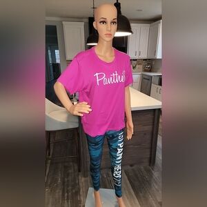 NWT NFL Carolina Panthers Football Leggings SM Women Stretch Pants